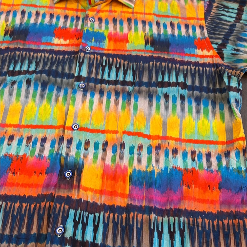 Bugatchi Vibrant Multicolor Button Down Shirt - image 3